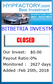 Monitored by HyipFactory.com